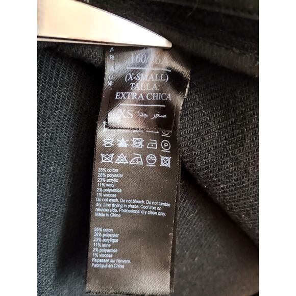 AllSaints Coat Women XS Black White Lara Check Wool Blend Italian Cloth Oversize - Picture 5 of 5